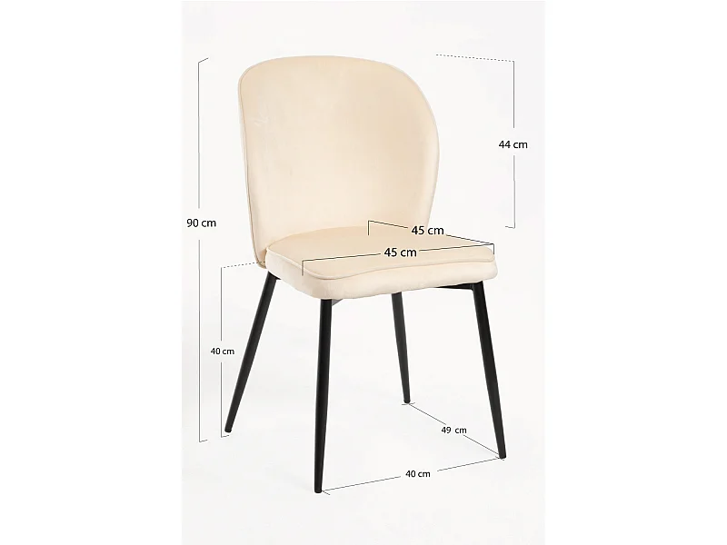 Sillas Comedor - Silla Teile Terciopelo - Beige