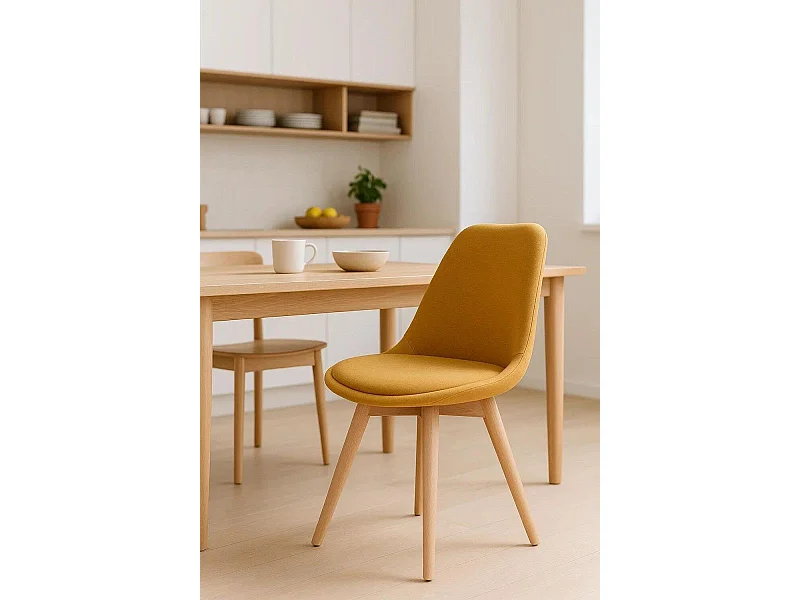Sillas Comedor - Silla Synk Tela - Mostaza