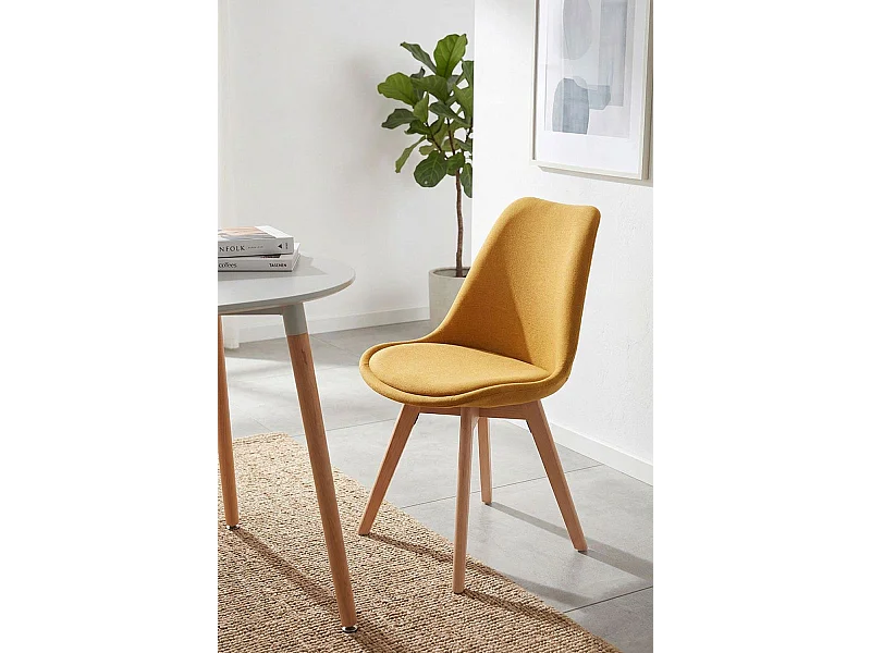 Sillas Comedor - Silla Synk Tela - Mostaza