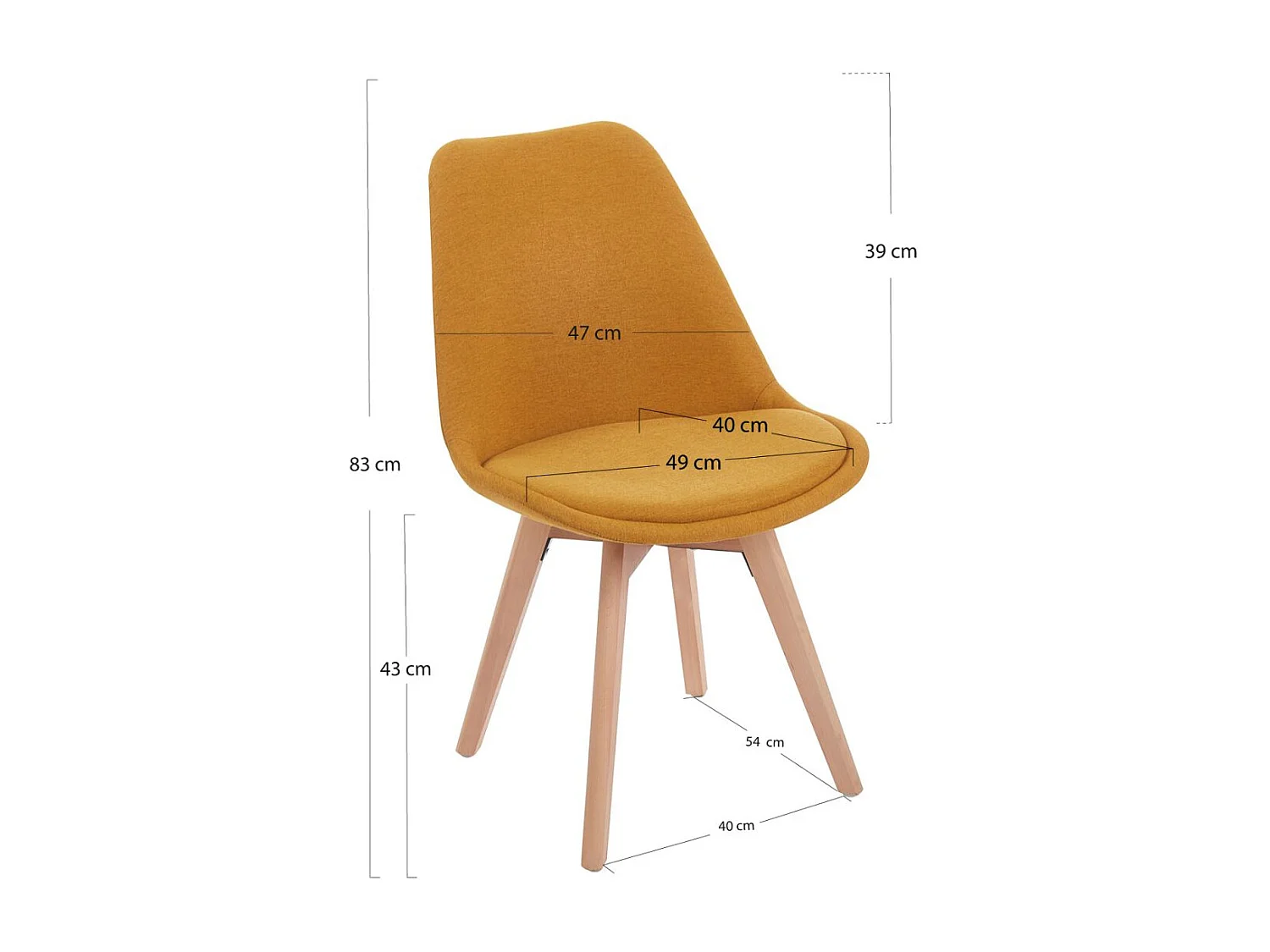 Sillas Comedor - Silla Synk Tela - Mostaza