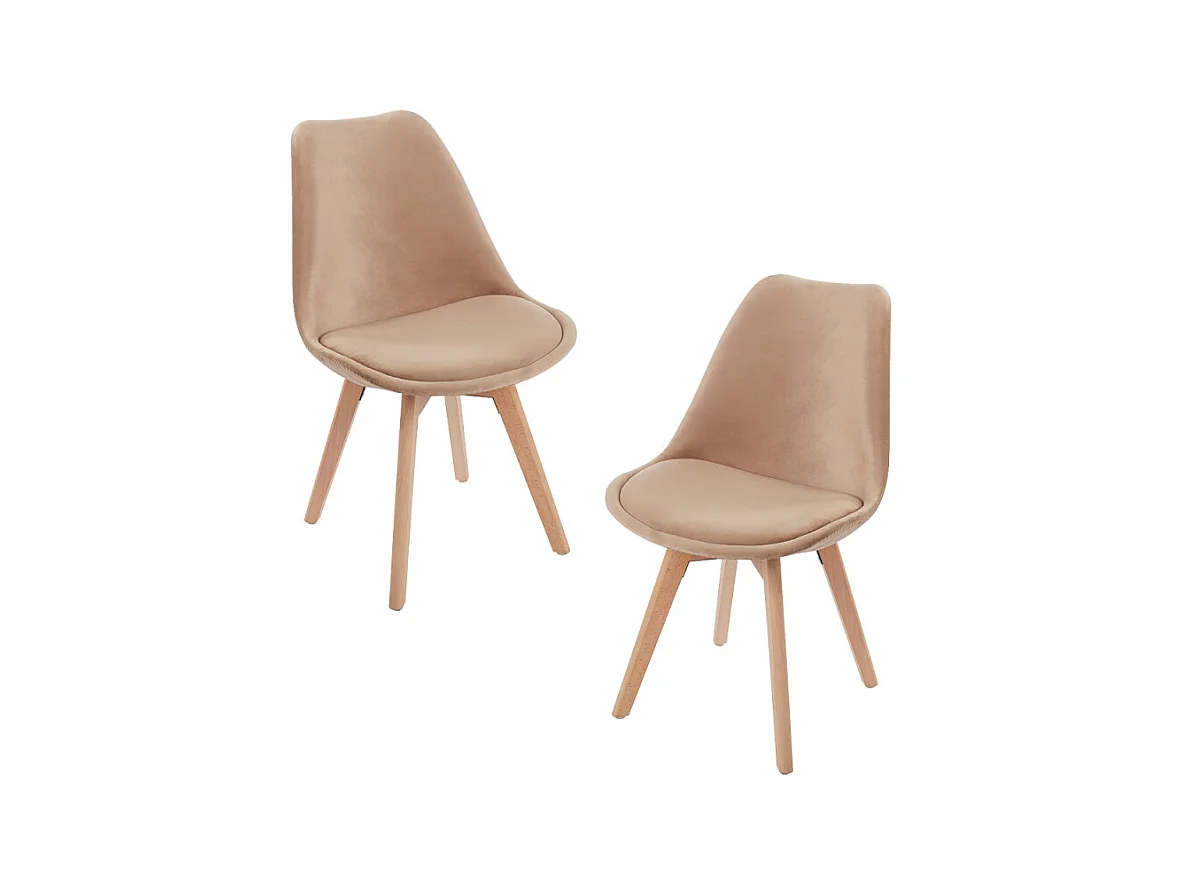 Packs Sillas Comedor - Pack 2 Sillas Synk Terciopelo - Champán