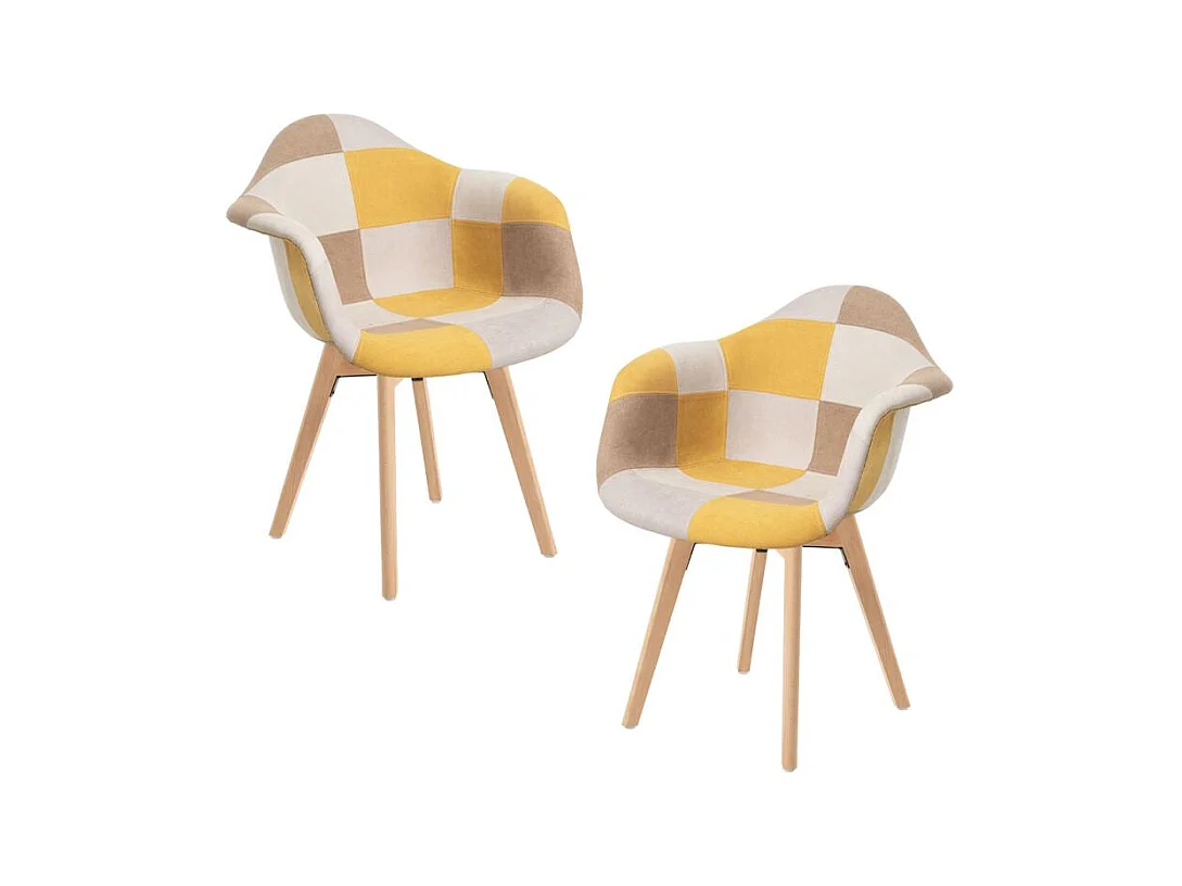 Packs Sillas Comedor - Pack 2 Sillas Belu Patchwork - Amarillo