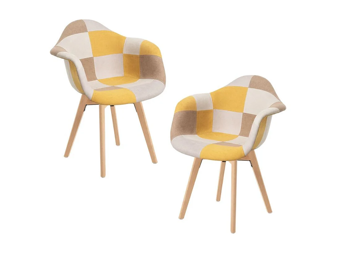 Packs Sillas Comedor - Pack 2 Sillas Belu Patchwork - Amarillo
