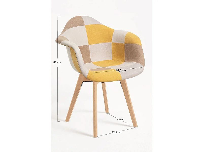 Packs Sillas Comedor - Pack 2 Sillas Belu Patchwork - Amarillo
