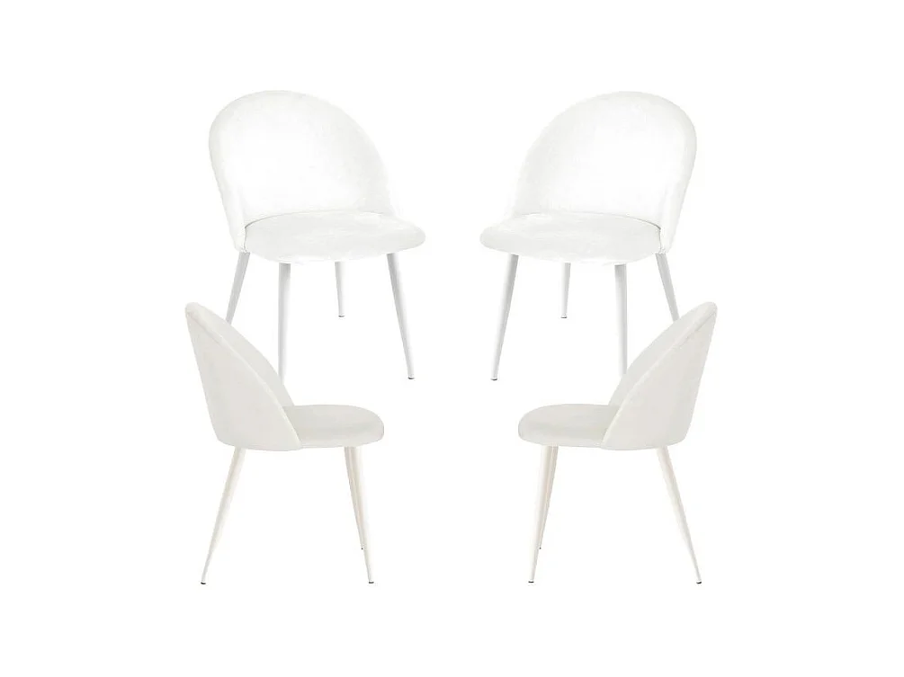 Packs Sillas Comedor - Pack 4 Sillas White Vint Terciopelo - Blanco