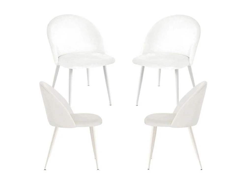 Packs Sillas Comedor - Pack 4 Sillas White Vint Terciopelo - Blanco