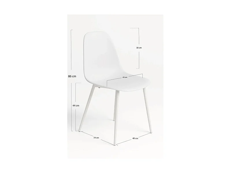 Packs Sillas Comedor - Pack 6 Sillas White Teok Polipiel - Blanco