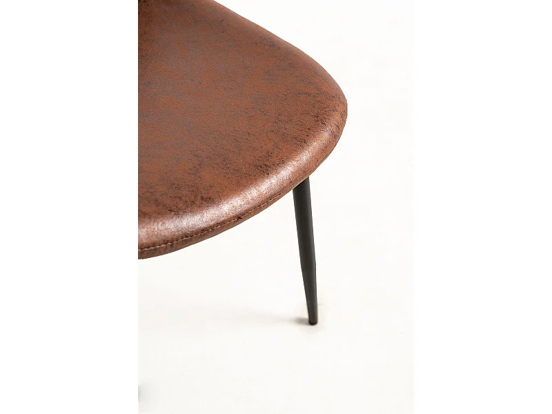 Packs Sillas Comedor - Pack 2 Sillas Black Teok Polipiel - Café Vintage