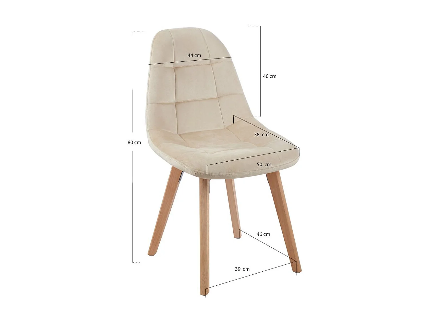 Packs Sillas Comedor - Pack 4 Sillas Kelen Terciopelo - Beige