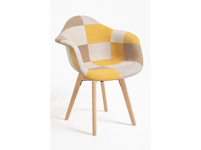 Packs Sillas Comedor - Pack 4 Sillas Belu Patchwork - Amarillo