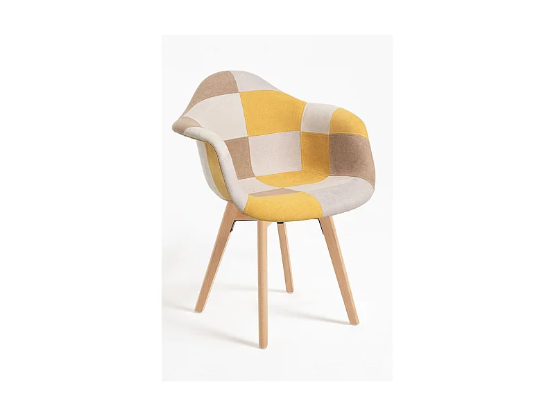 Packs Sillas Comedor - Pack 4 Sillas Belu Patchwork - Amarillo