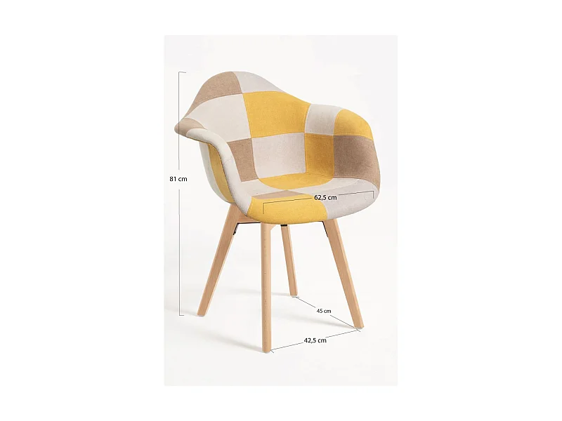 Packs Sillas Comedor - Pack 4 Sillas Belu Patchwork - Amarillo