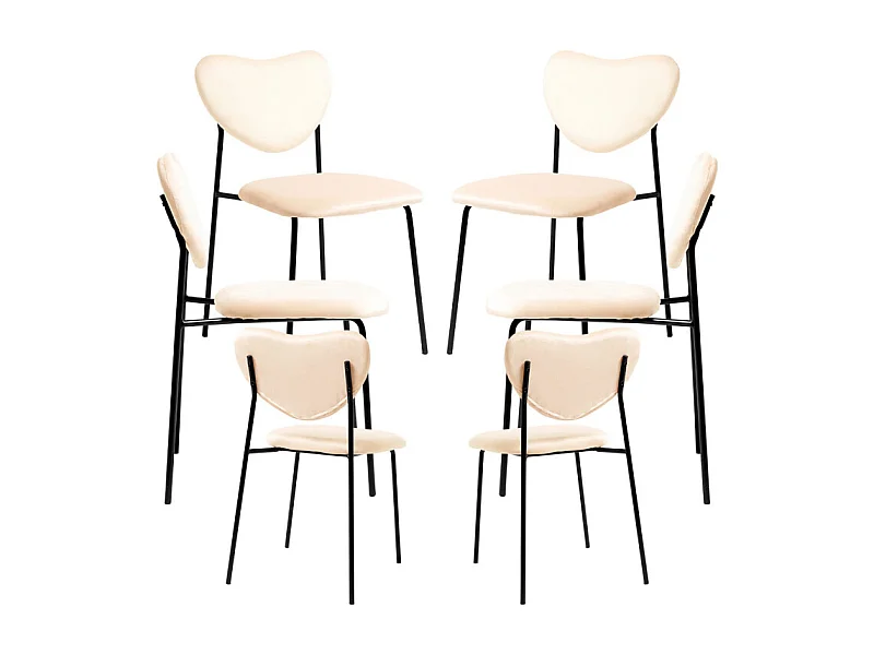 Packs Sillas Comedor - Pack 6 Sillas Cora Black Terciopelo - Beige