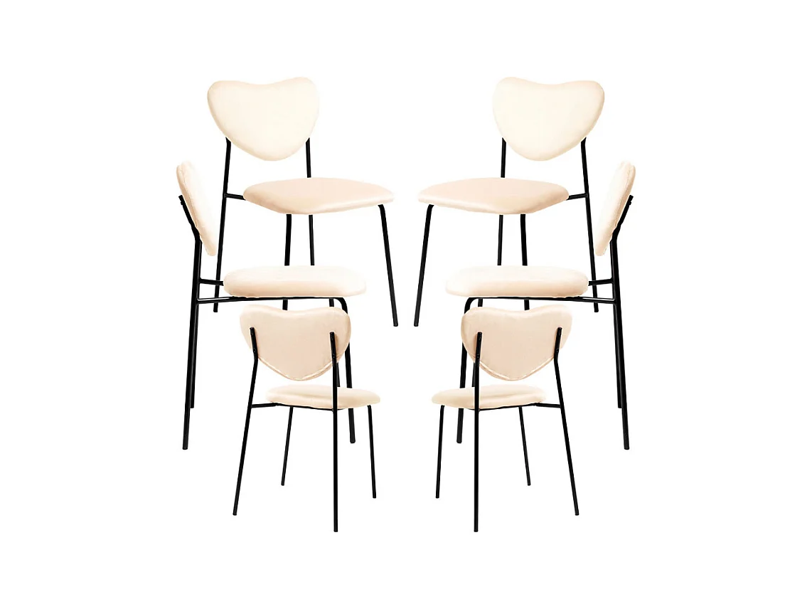 Packs Sillas Comedor - Pack 6 Sillas Cora Black Terciopelo - Beige