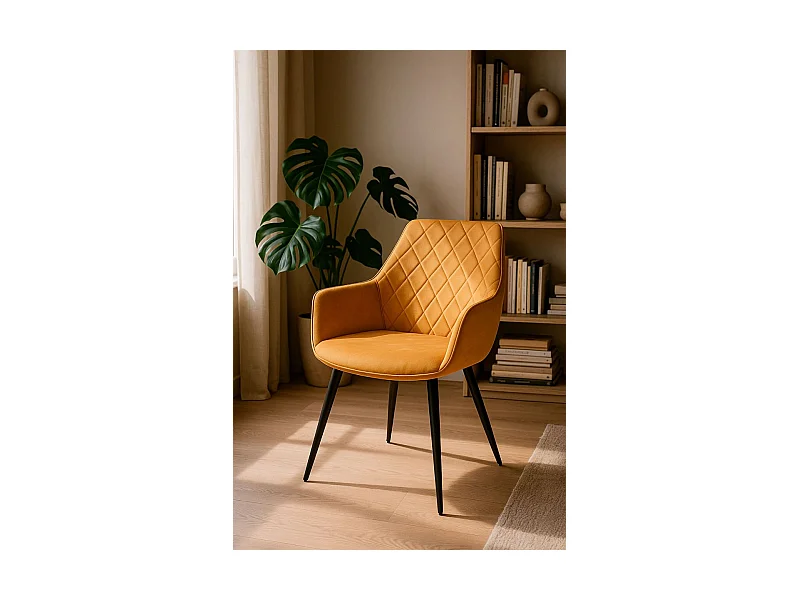 Sillas Comedor - Silla Kres Terciopelo - Mostaza