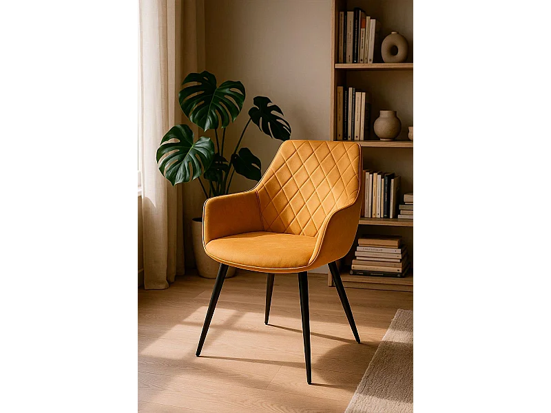 Sillas Comedor - Silla Kres Terciopelo - Mostaza