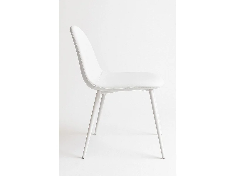 Sillas Comedor - Silla White Teok Polipiel - Blanco