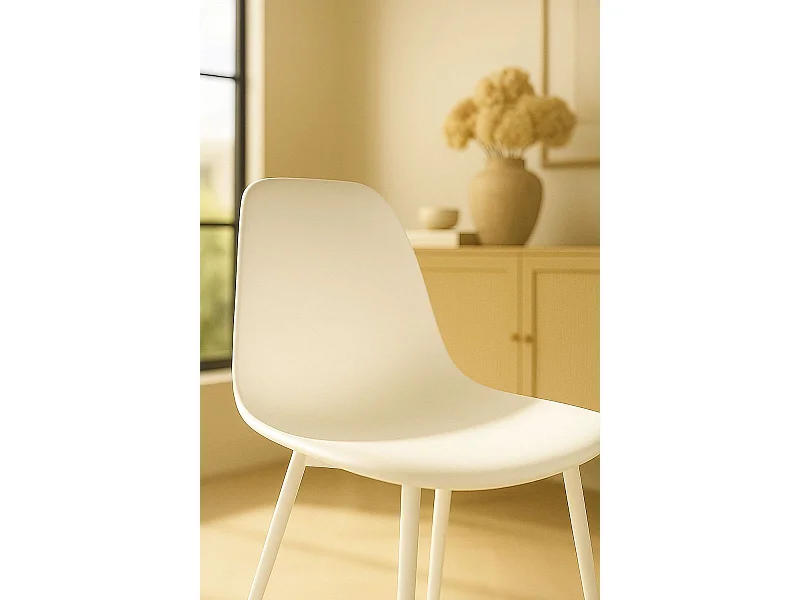 Sillas Comedor - Silla White Teok Polipiel - Blanco