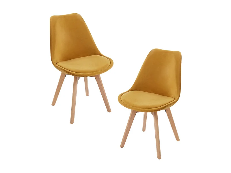Packs Sillas Comedor - Pack 2 Sillas Synk Terciopelo - Mostaza