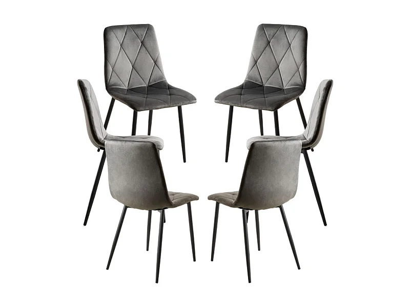 Packs Sillas Comedor - Pack 6 Sillas Lyke Terciopelo - Gris oscuro
