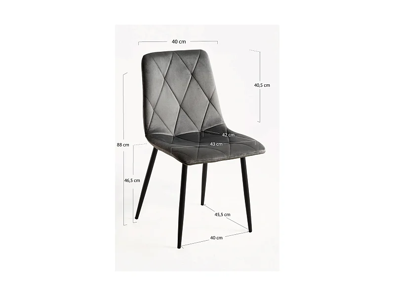 Packs Sillas Comedor - Pack 6 Sillas Lyke Terciopelo - Gris oscuro
