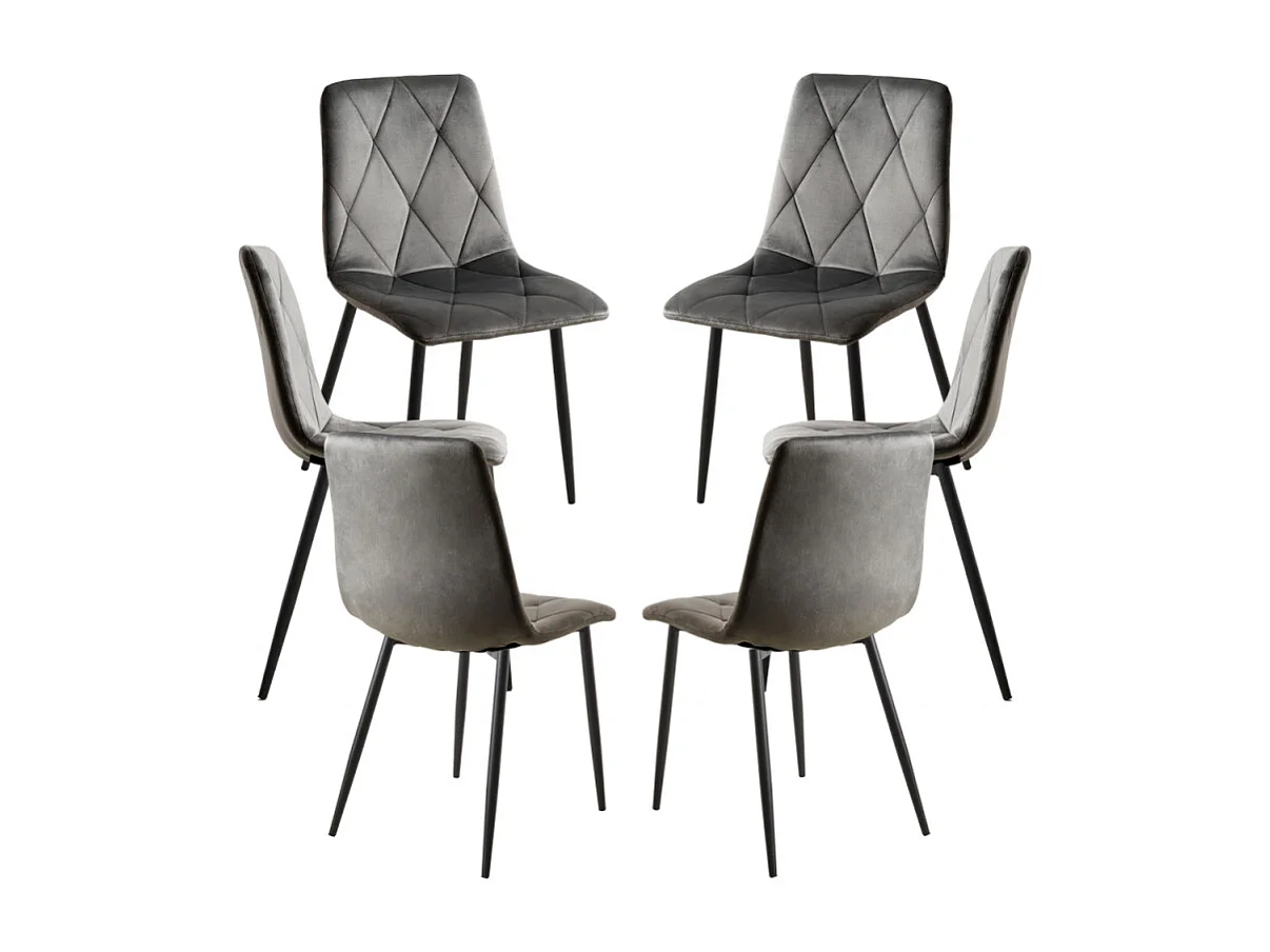 Packs Sillas Comedor - Pack 6 Sillas Lyke Terciopelo - Gris oscuro