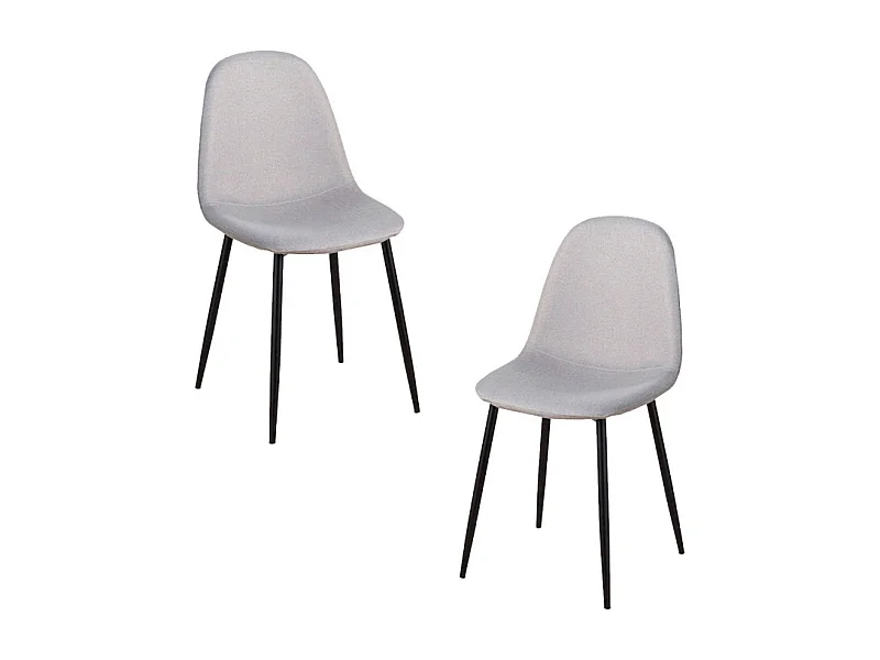 Packs Sillas Comedor - Pack 2 Sillas Black Teok Tela - Gris claro