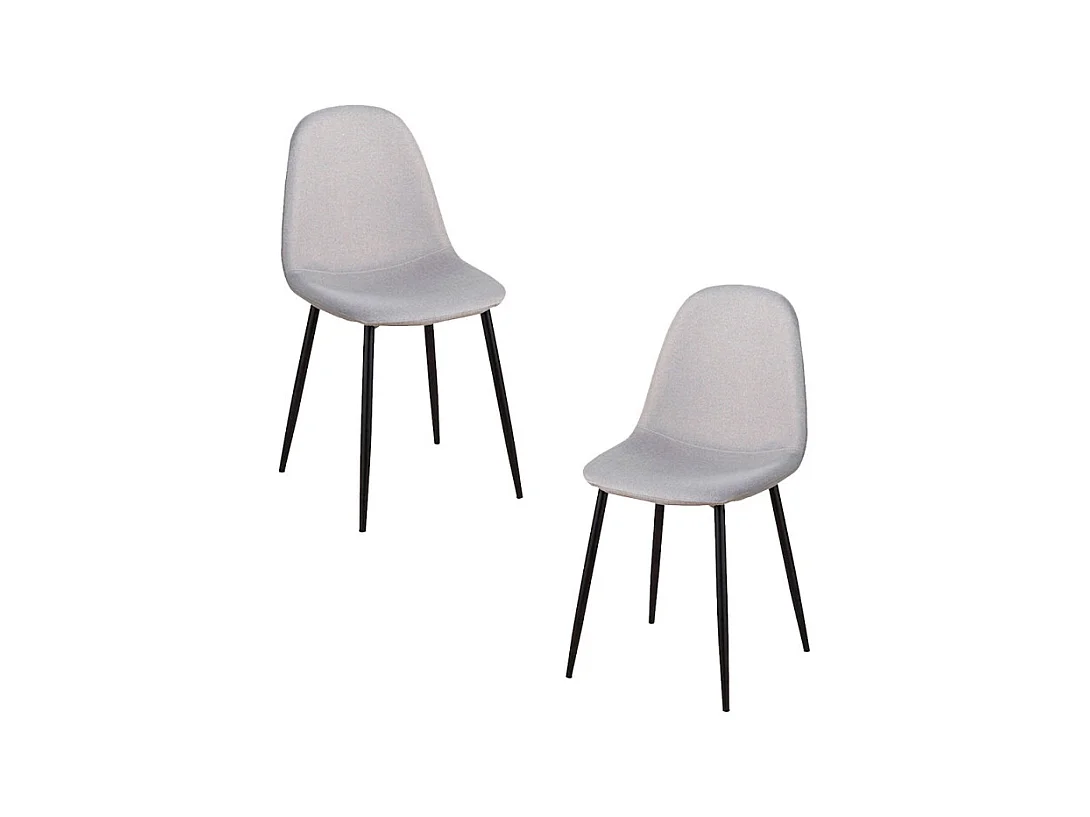 Packs Sillas Comedor - Pack 2 Sillas Black Teok Tela - Gris claro