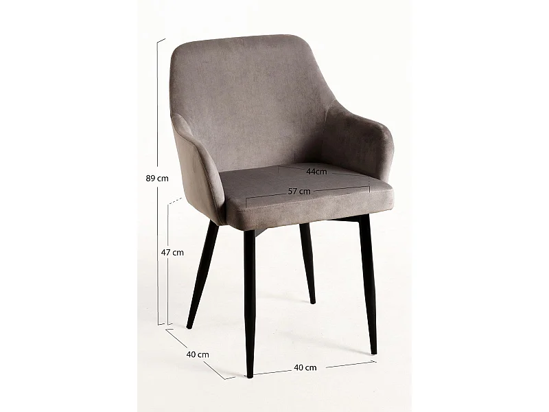 Packs Sillas Comedor - Pack 6 Sillas Puan Terciopelo - Gris oscuro