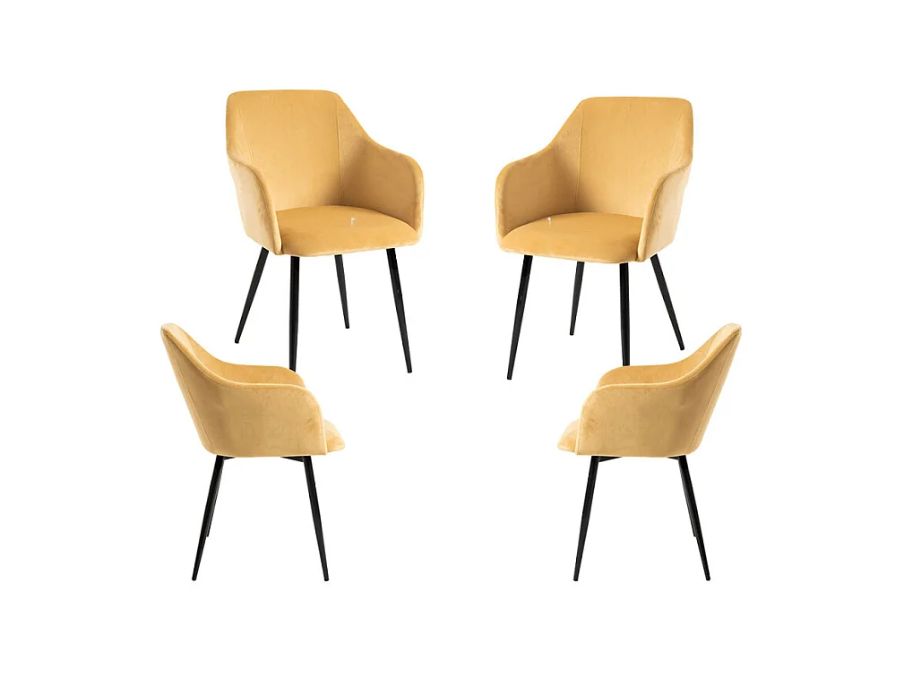 Packs Sillas Comedor - Pack 4 Sillas Puan Terciopelo - Mostaza