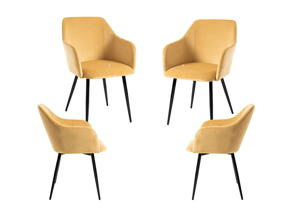 Packs Sillas Comedor - Pack 4 Sillas Puan Terciopelo - Mostaza