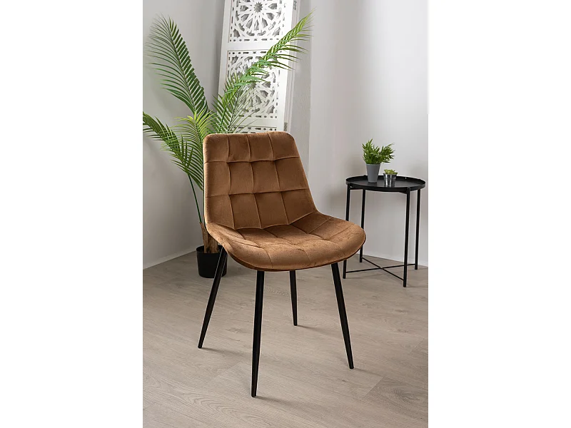 Sillas Comedor - Silla Teray Terciopelo - Marrón Claro