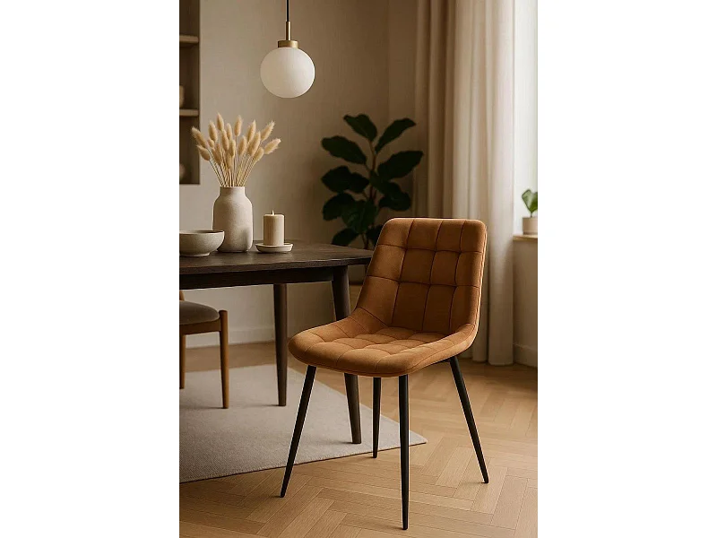 Sillas Comedor - Silla Teray Terciopelo - Marrón Claro