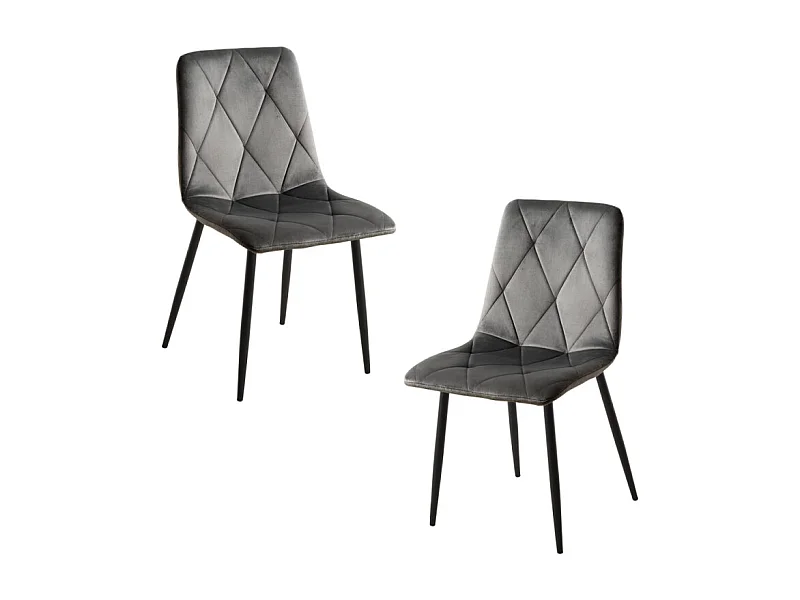 Packs Sillas Comedor - Pack 2 Sillas Lyke Terciopelo - Gris oscuro