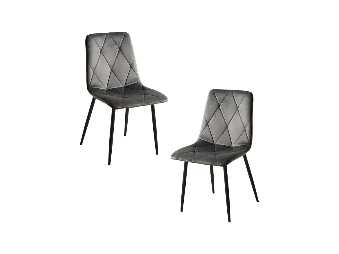 Packs Sillas Comedor - Pack 2 Sillas Lyke Terciopelo - Gris oscuro