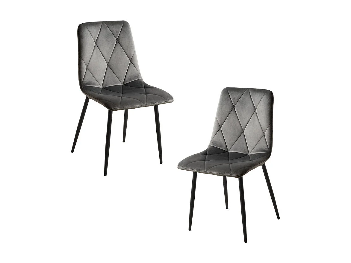 Packs Sillas Comedor - Pack 2 Sillas Lyke Terciopelo - Gris oscuro