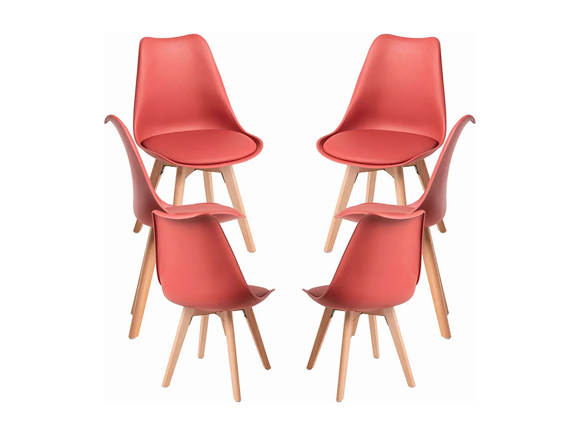Packs Sillas Comedor - Pack 6 Sillas Synk Basic - Rojo Vino