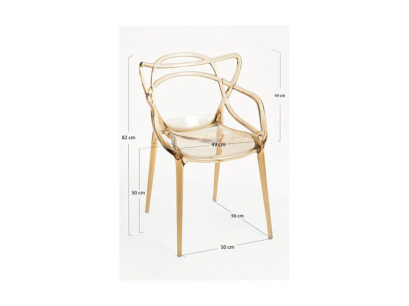 Sillas Comedor - Silla Korme Transparente - Ambar