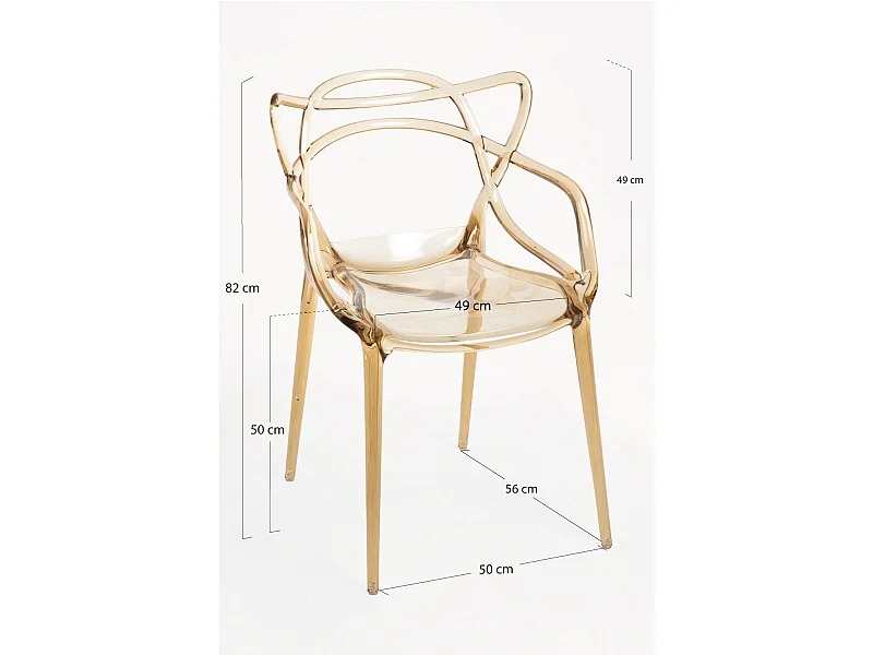 Sillas Comedor - Silla Korme Transparente - Ambar