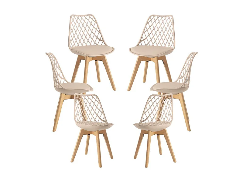 Packs Sillas Comedor - Pack 6 Sillas Mima - Beige Tapioca