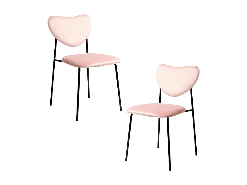 Packs Sillas Comedor - Pack 2 Sillas Cora Black Terciopelo - Rosa