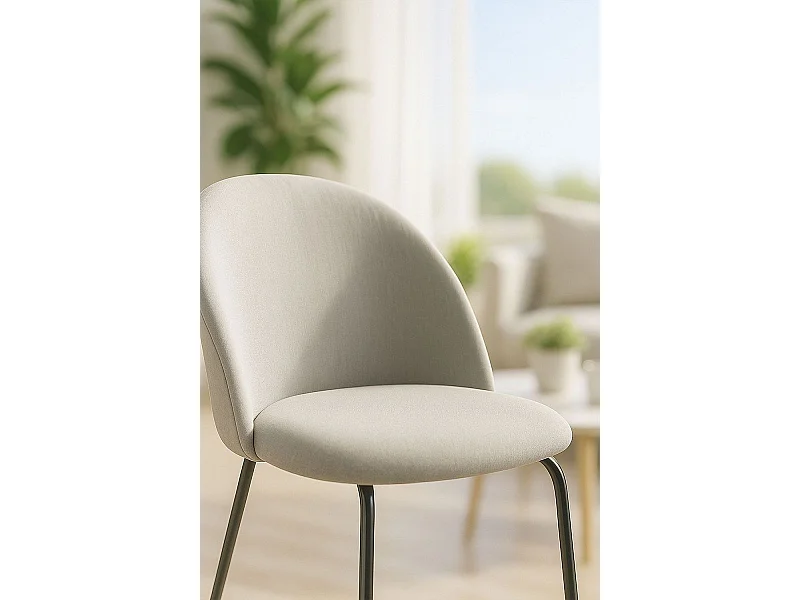 Sillas Comedor - Silla Black Dalnia Tela - Gris claro