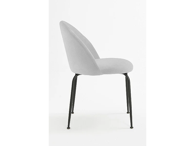Sillas Comedor - Silla Black Dalnia Tela - Gris claro