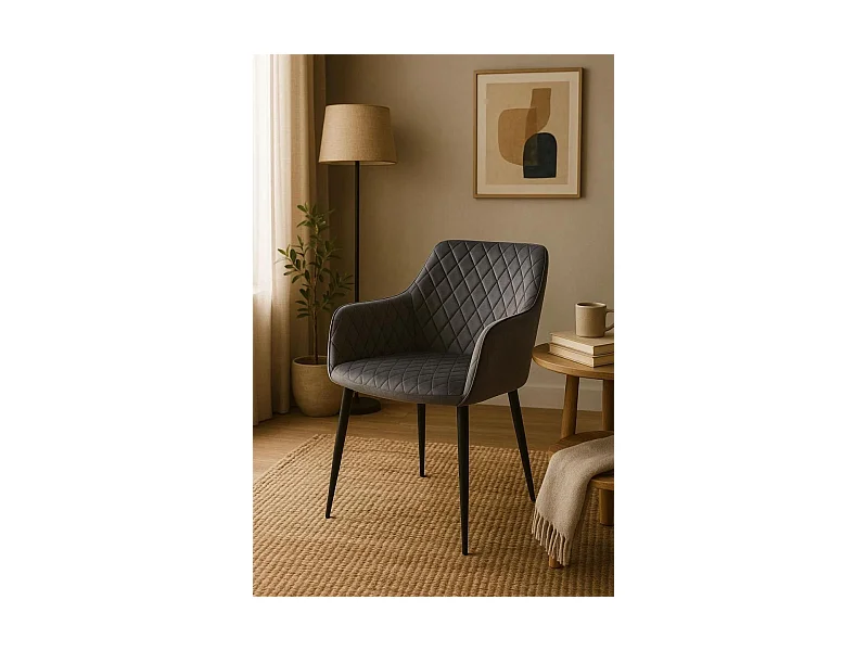 Sillas Comedor - Silla Celi Terciopelo - Gris