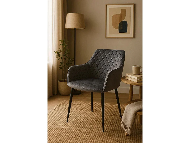 Sillas Comedor - Silla Celi Terciopelo - Gris