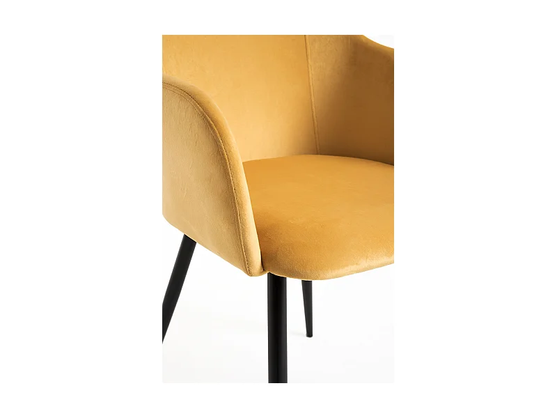 Sillas Comedor - Silla Puan Terciopelo - Mostaza