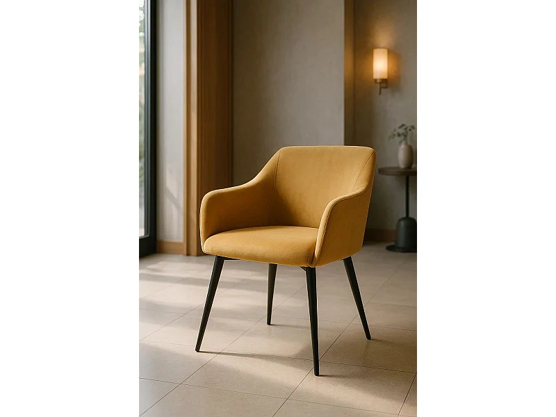 Sillas Comedor - Silla Puan Terciopelo - Mostaza