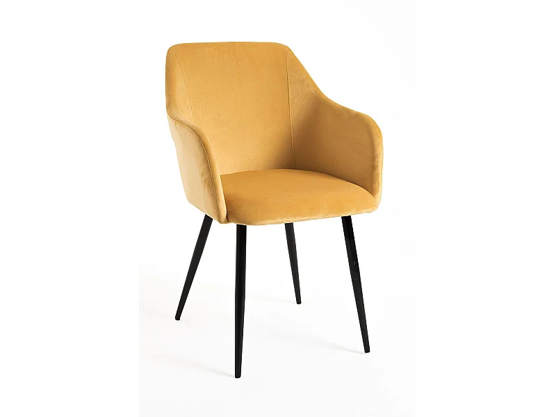 Sillas Comedor - Silla Puan Terciopelo - Mostaza