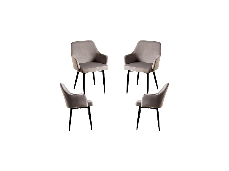 Packs Sillas Comedor - Pack 4 Sillas Puan Terciopelo - Gris oscuro