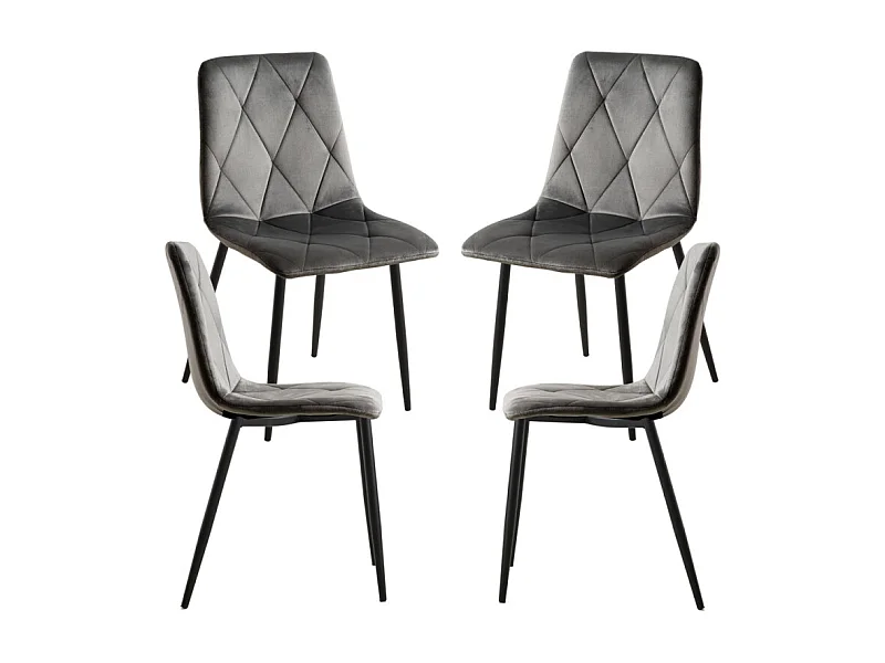 Packs Sillas Comedor - Pack 4 Sillas Lyke Terciopelo - Gris oscuro
